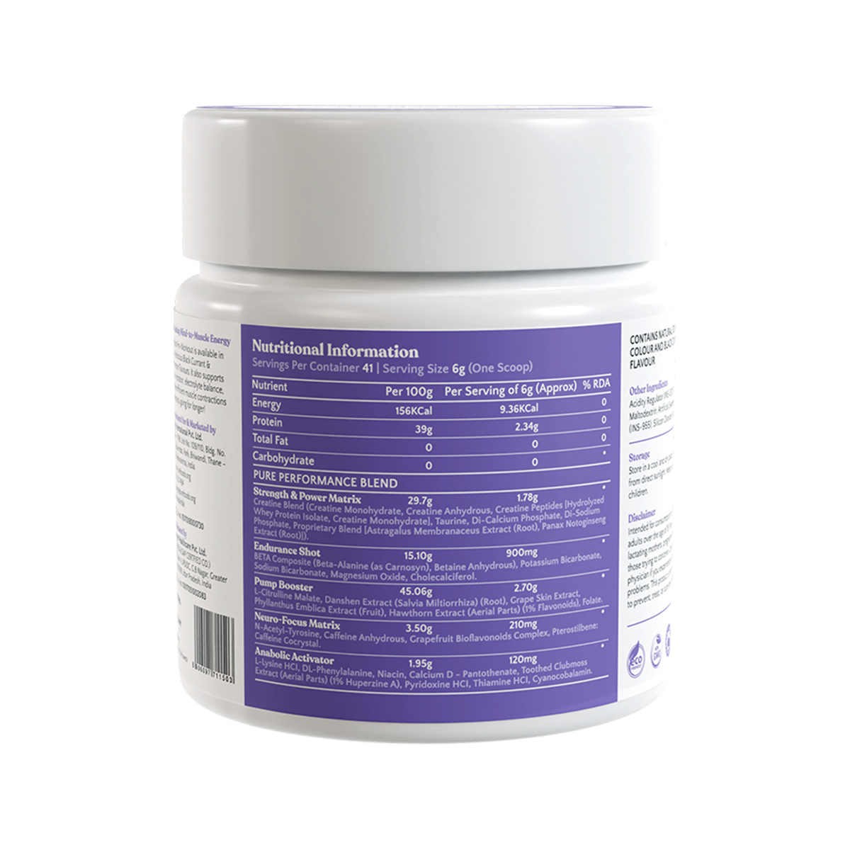 Buy PreWorkout Powder Black Currant Flavour Online PureFoods