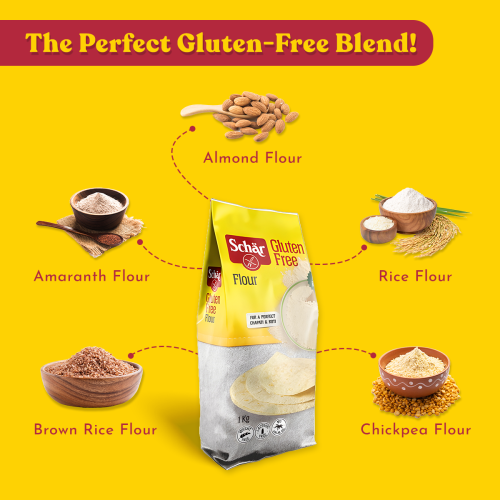 Dr. Schar Schar Gluten Free Flour/Atta, Healthy & Naturally, Mix of  Grains Almond Flour, Amaranth Flour, Rice Flour & Chickpea Flour